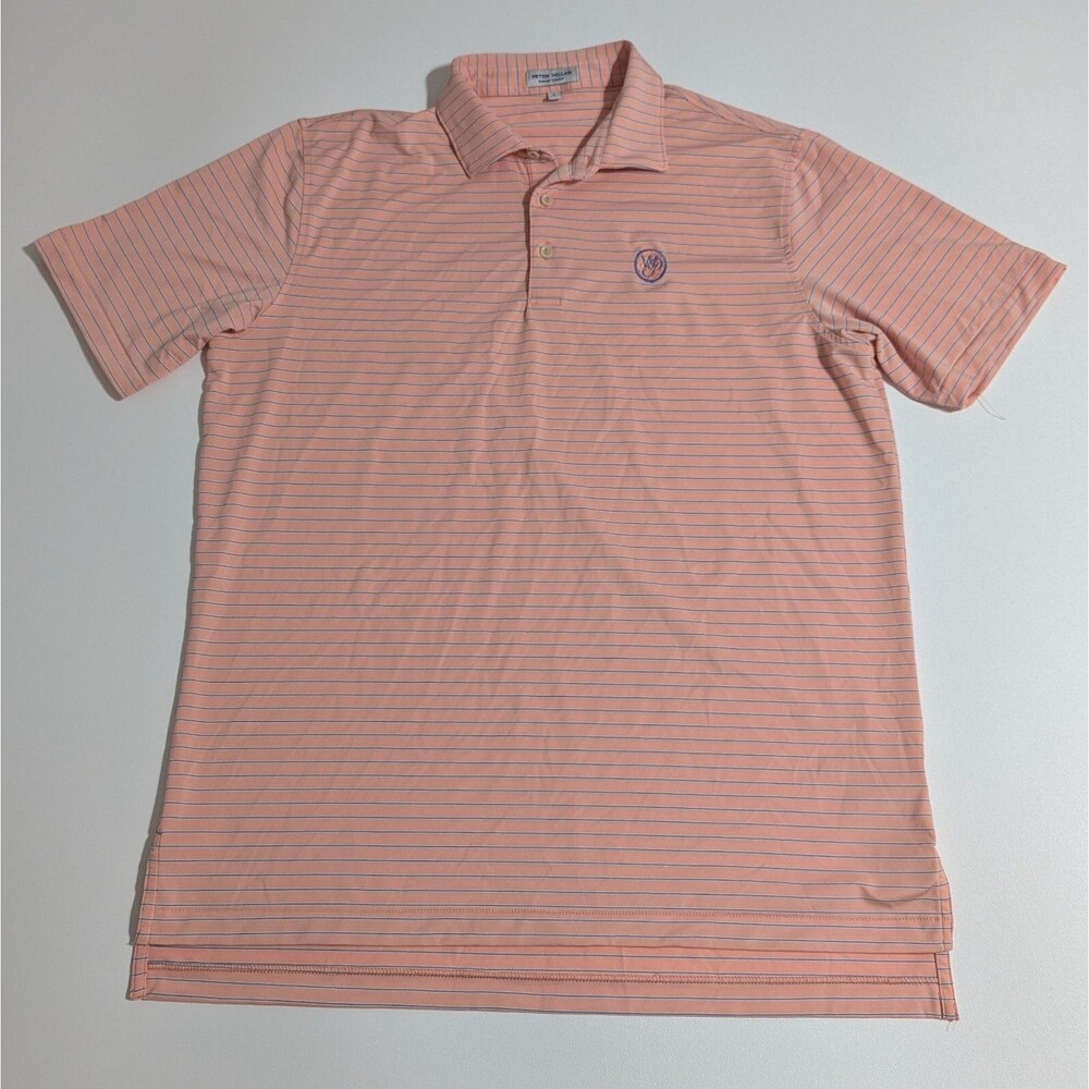 Peter Millar Summer Comfort Mens Large Striped Performance Golf Polo Embroidered